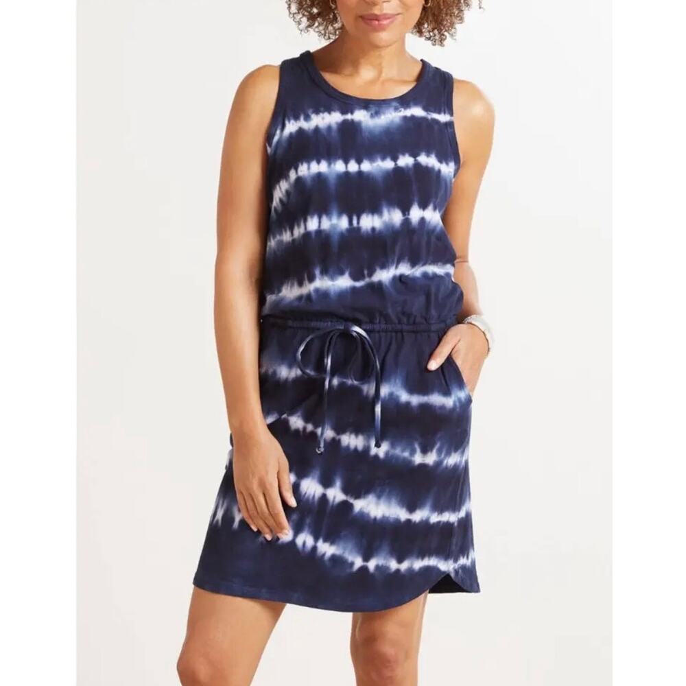 Sundry for Evereve The Weekender Blue/White Tie Dye Knit Tank dress - Sz 0 - OB